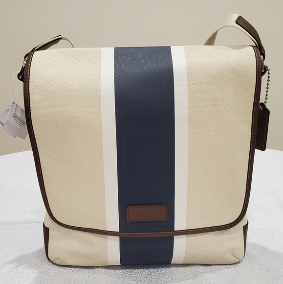 Coach Handbags - Coach Heritage Web Canvas Printed Stripe Map Bag - NWT